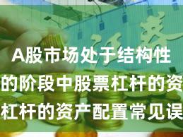 A股市场处于结构性行情阶段的阶段中股票杠杆的资产配置常见误区